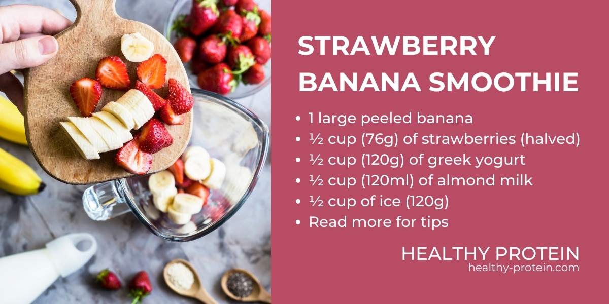 Classic Yogurt Strawberry Banana Smoothie Recipe- Healthy Protein