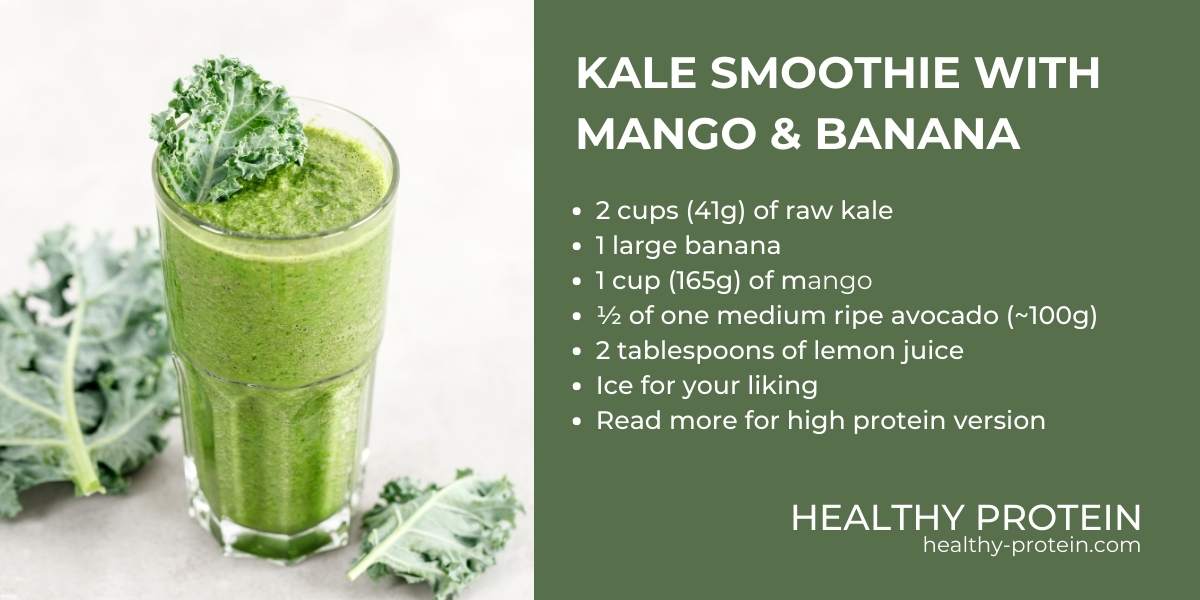 Kale Smoothie with Mango & Banana - Healthy Protein