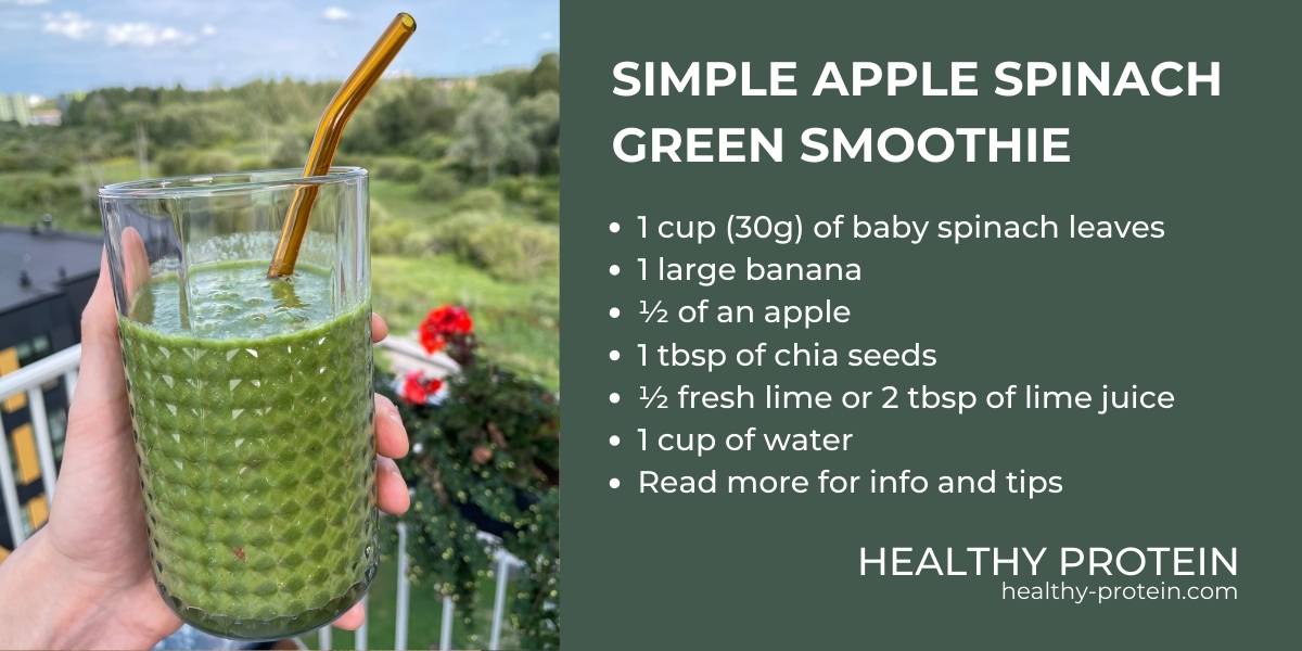 Simple Apple Spinach Green Smoothie Recipe